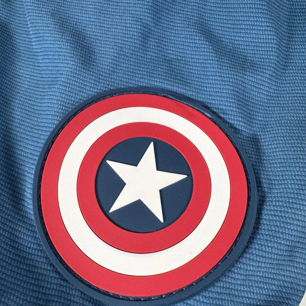 Disney Marvel Captain America Men Swim‎ Trunk Board Shorts Stripes | Size Small